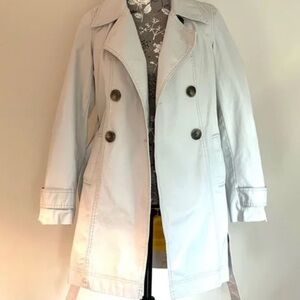 Women's Double-Breasted Trench Coat - Light Gray